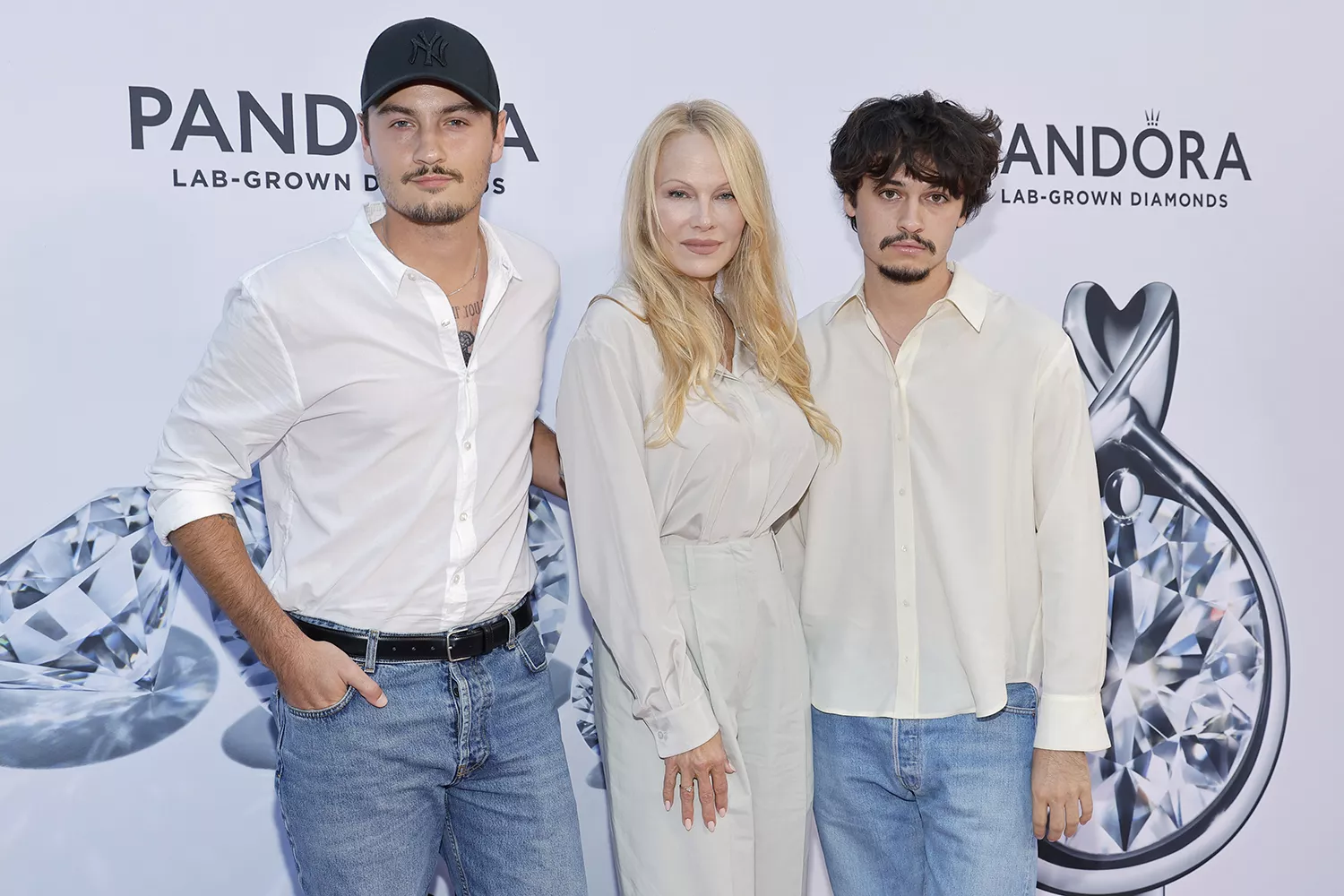 Brandon Lee, Pamela Anderson, Dylan Lee attend as Pandora Celebrates Lab Grown Diamonds With A New Diamond District