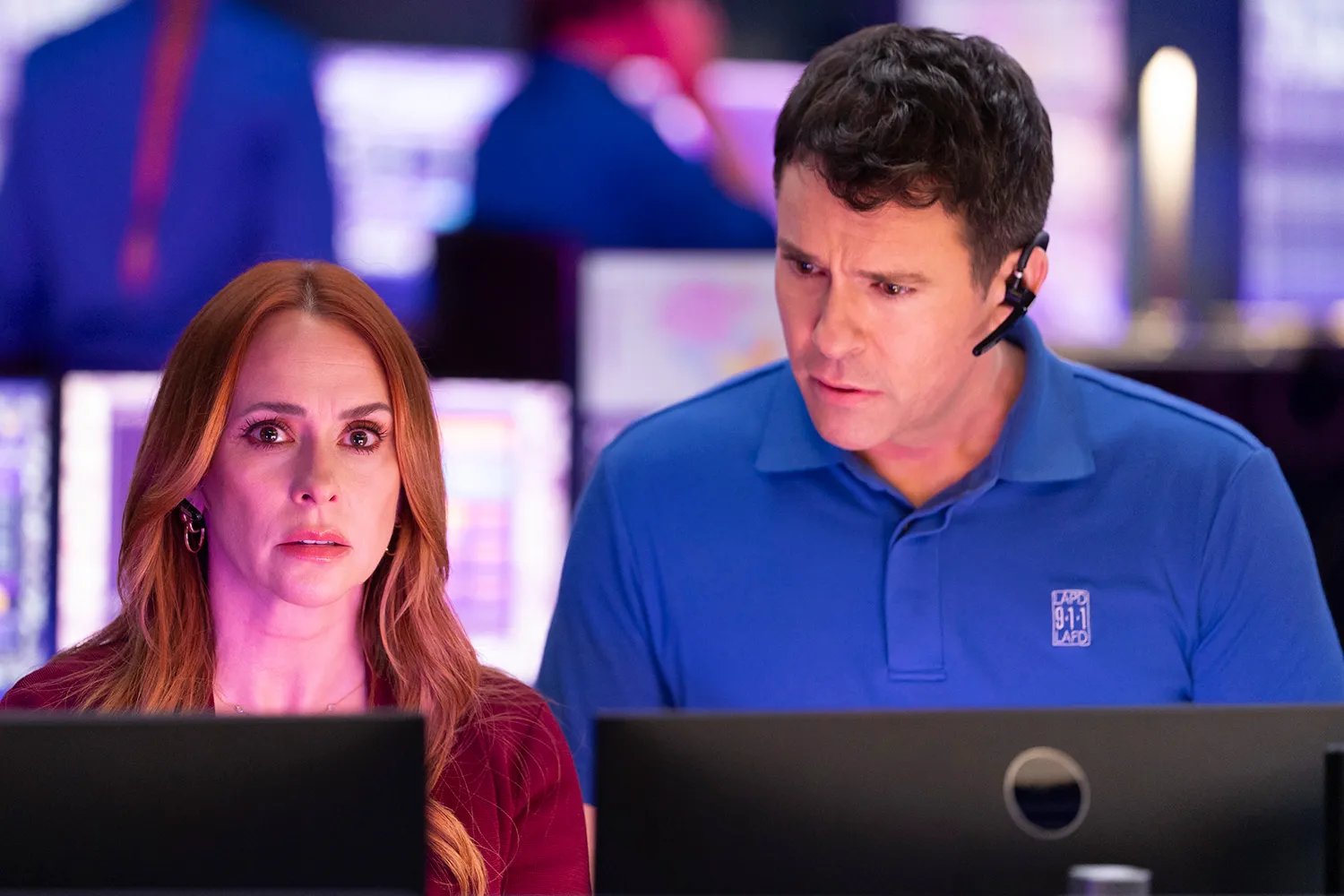 Jennifer Love Hewitt and Bryan Safi on 9-1-1
