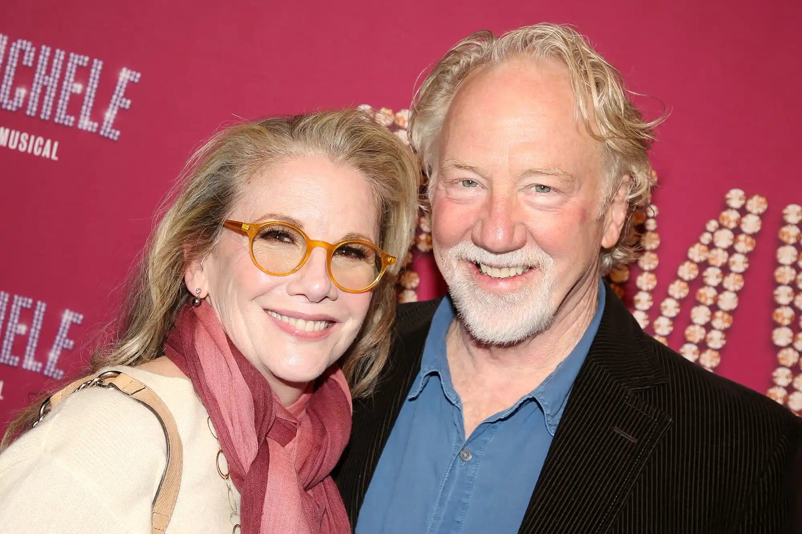 NEW YORK, NEW YORK - OCTOBER 27: Melissa Gilbert and Timothy Busfield pose at the opening night of 'Romy & Michele: The Musical' at Stage 42 on October 27, 2025 in New York City.