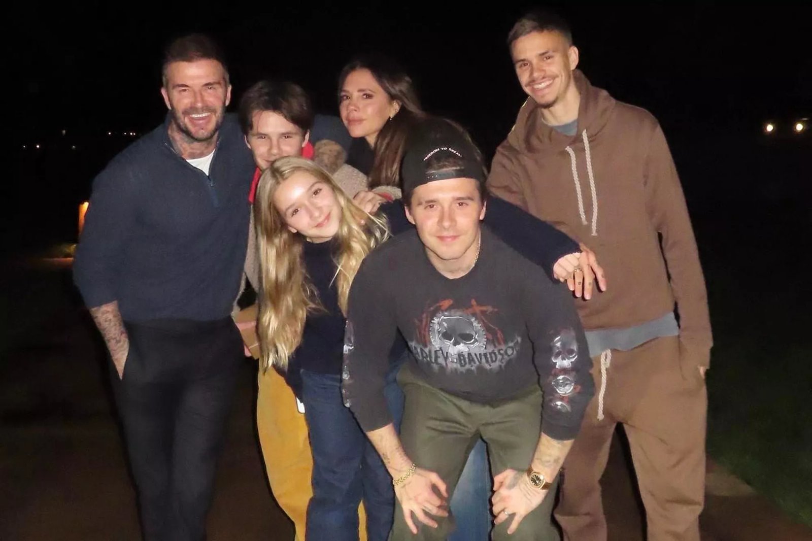The Beckham family together.