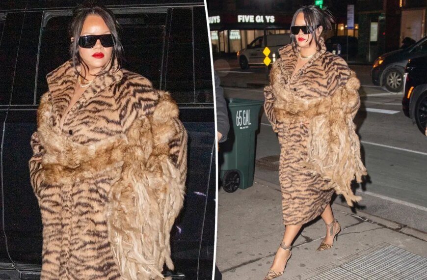 Rihanna Stuns in $9K Alaïa Tiger Stripes for a Chic Winter Look
