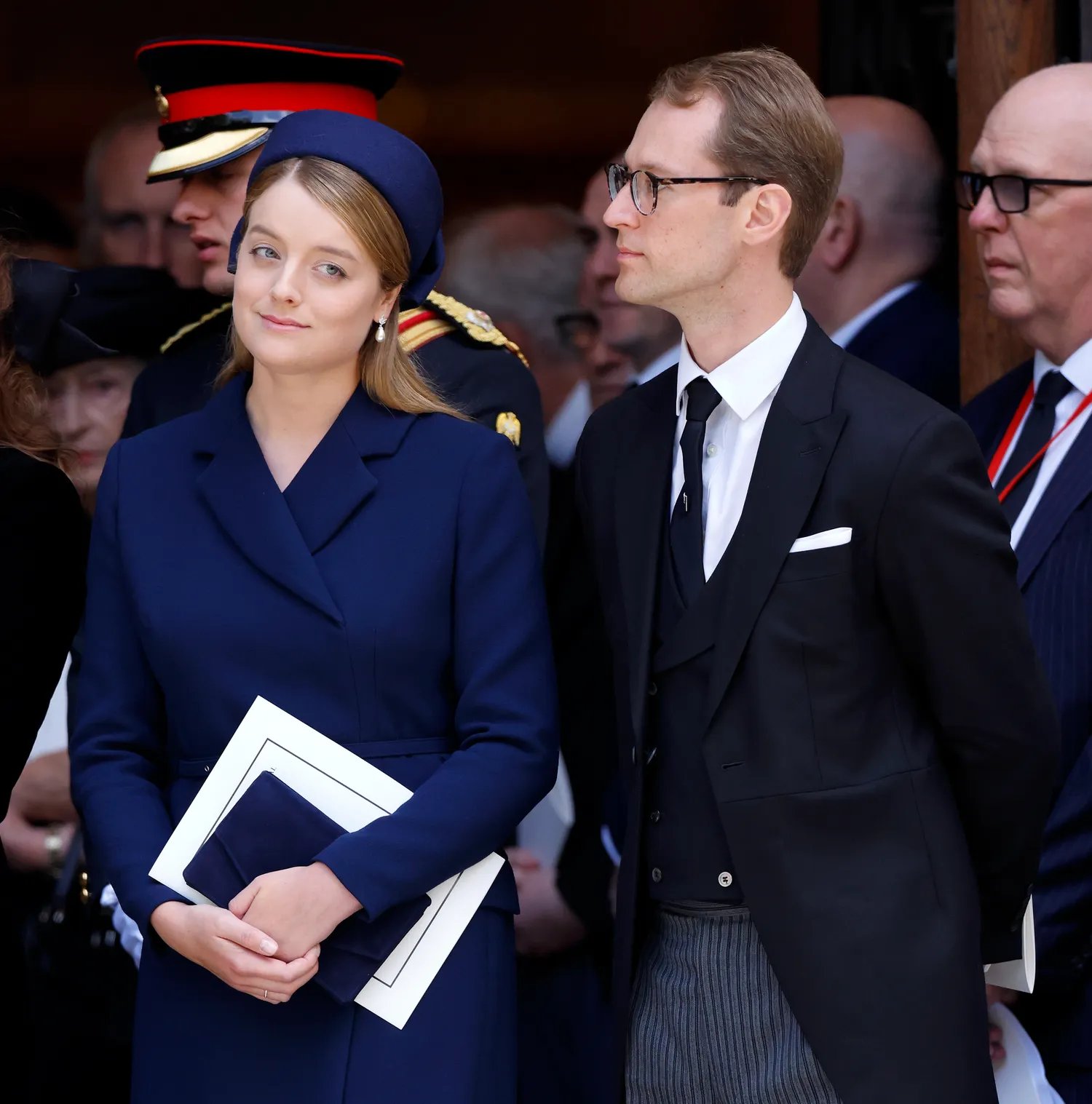 Timothy and Flora Vesterberg at the funeral of Katharine, Duchess of Kent in 2025.