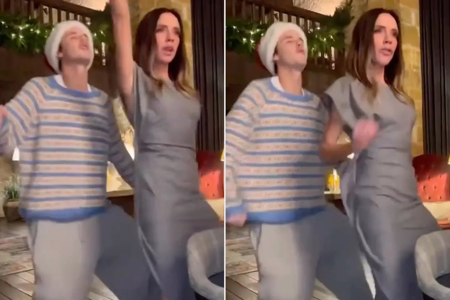 Cruz Beckham dancing with his mom, Victoria Beckham.
