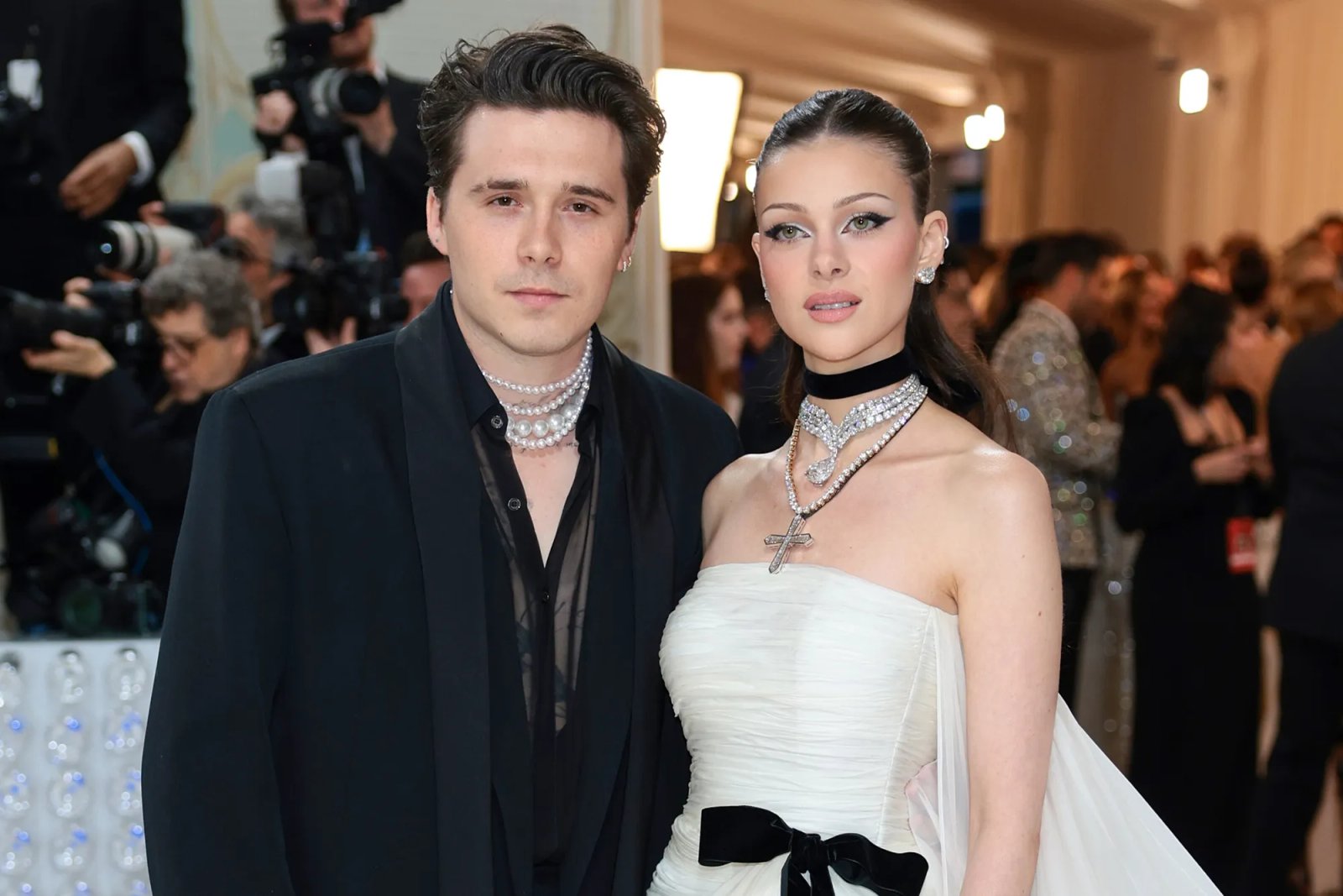 Brooklyn Beckham and Nicola Peltz Beckham attend The 2023 Met Gala on May 01, 2023, in New York City.
