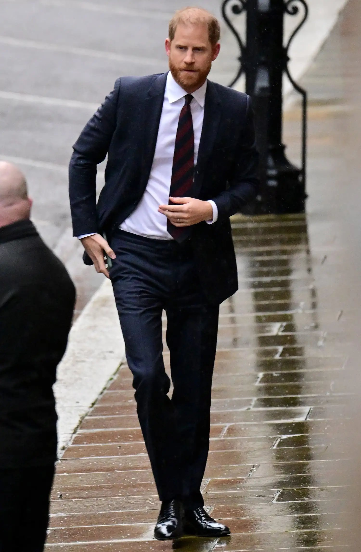 Prince Harry arrives at the Royal Courts of Justice to give evidence in a High Court Trial against Associated Newspapers.