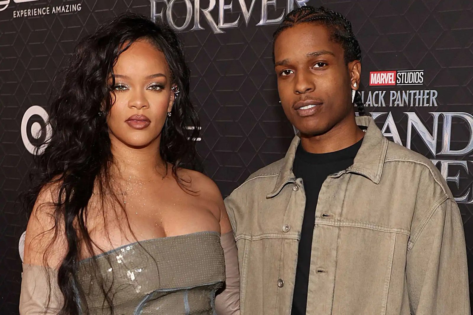 Rihanna and A$AP Rocky at the 'Black Panther: Wakanda Forever' premiere in Hollywood
