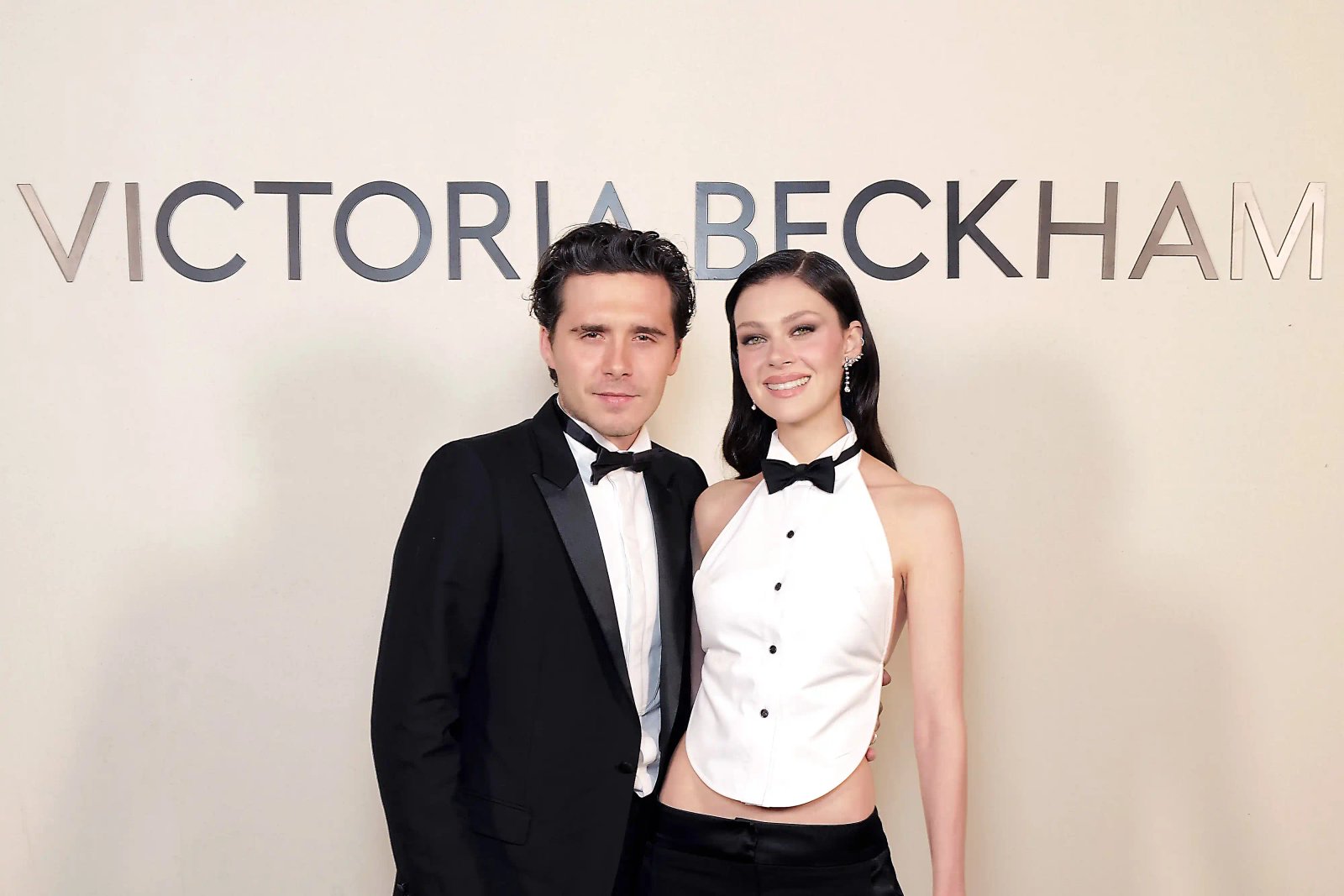 Brooklyn Beckham and Nicola Peltz attend Victoria Beckham Spring Summer 25 Fashion Show on September 27, 2024 in Paris, France.