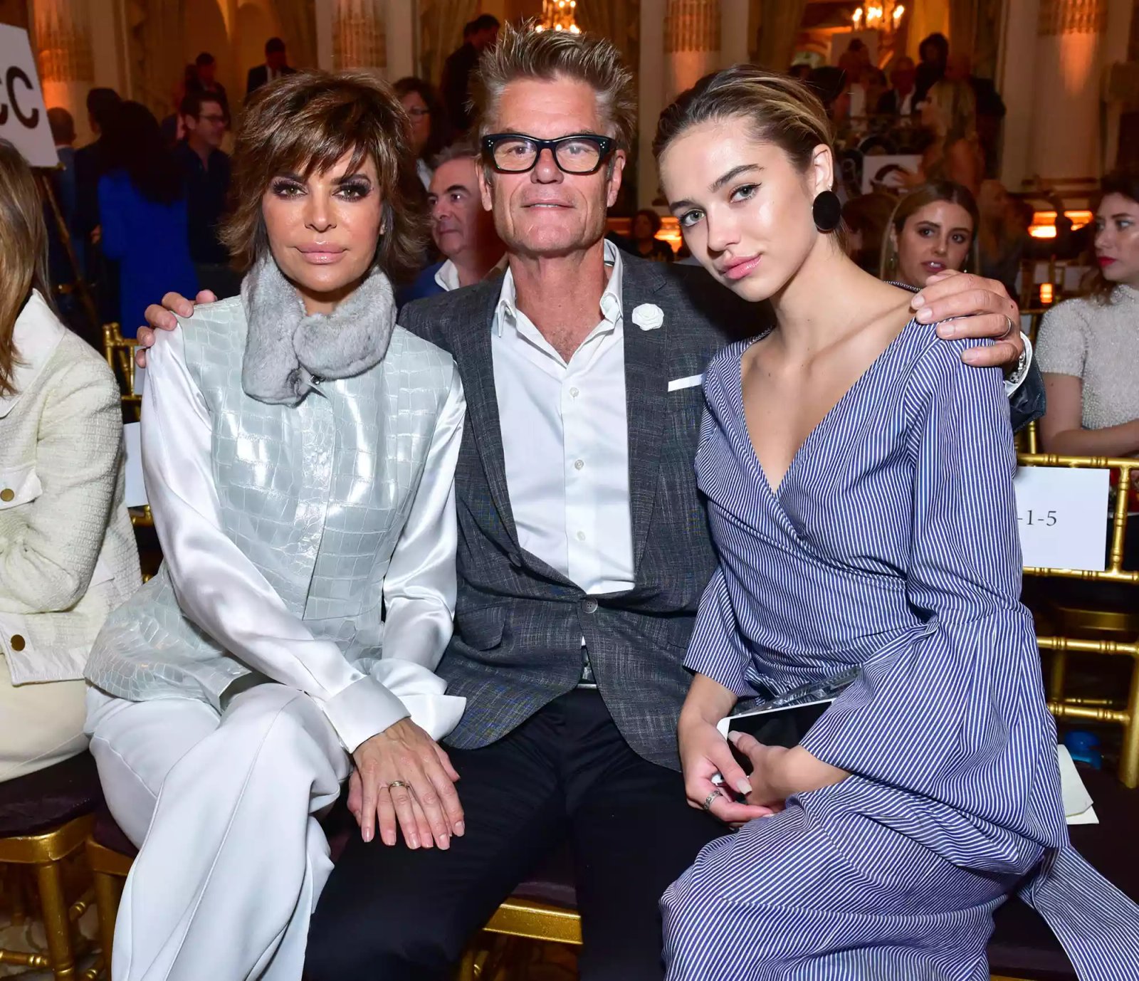 Lisa Rinna, Harry Hamlin, and Delilah Belle Hamlin attend the Dennis Basso Spring/Summer 2018 Runway Show during New York Fashion Week at The Plaza Hotel on September 11, 2017 in New York City