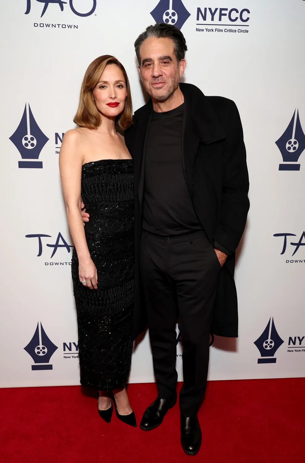 Rose Byrne and Bobby Cannavale attend the 2026 New York Film Critics Circle Awards at TAO Downtown on January 06, 2026 in New York City.