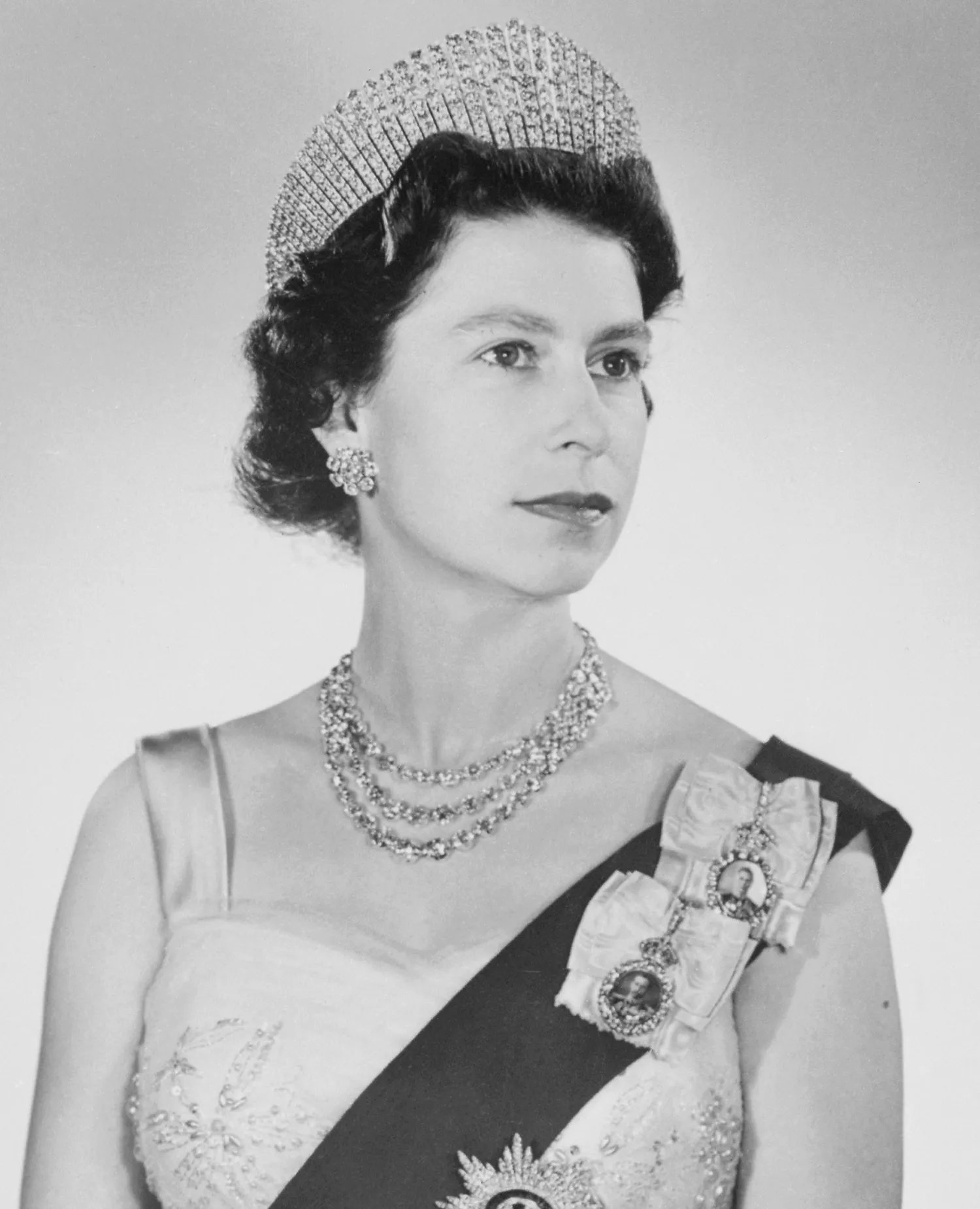 Queen Elizabeth II at Buckingham Palace.
