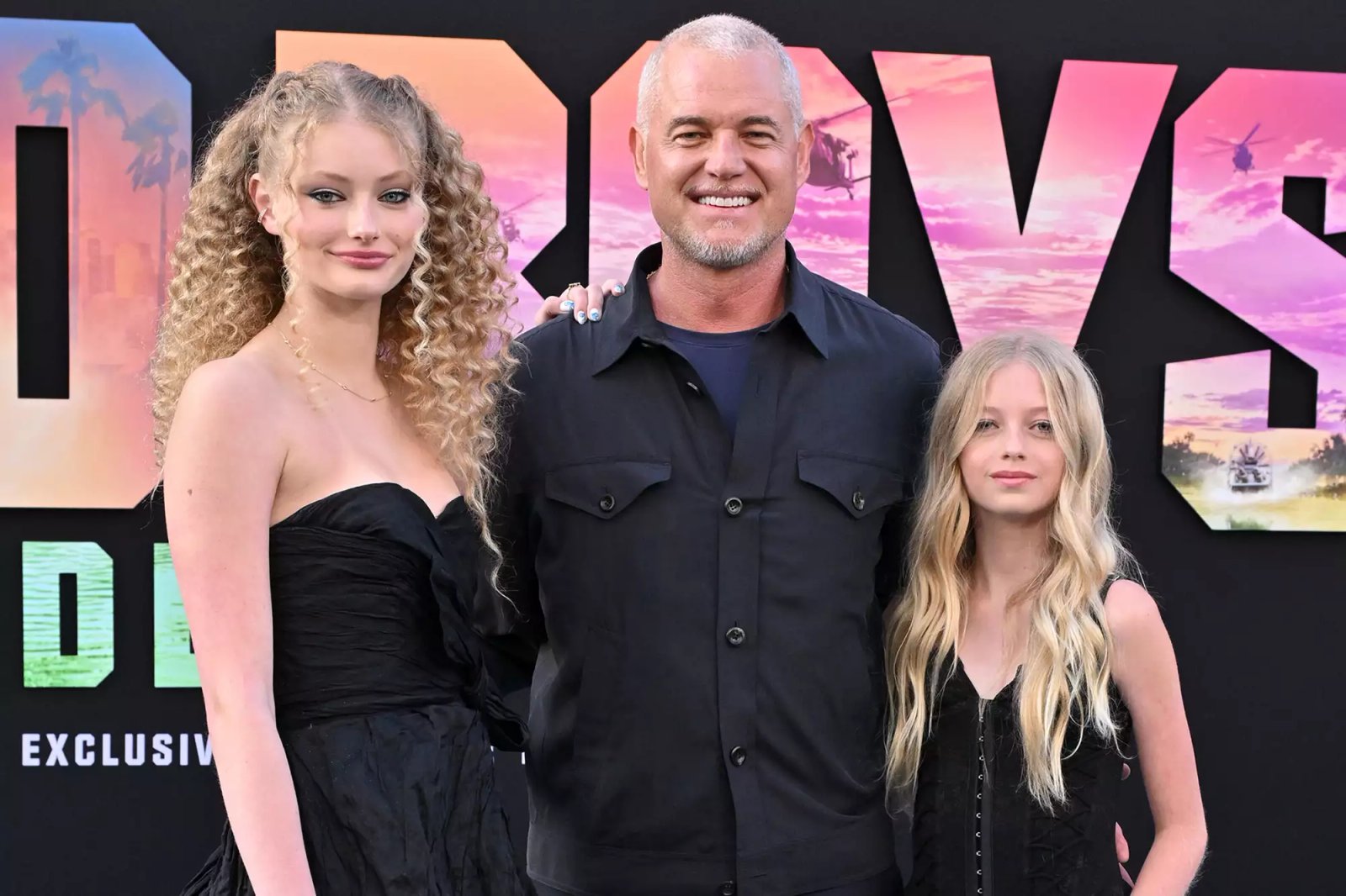 Billie Beatrice Dane, Eric Dane and Georgia Geraldine Dane attend the Los Angeles Premiere of Columbia Pictures' "Bad Boys: Ride or Die" on May 30, 2024 in Hollywood, California.