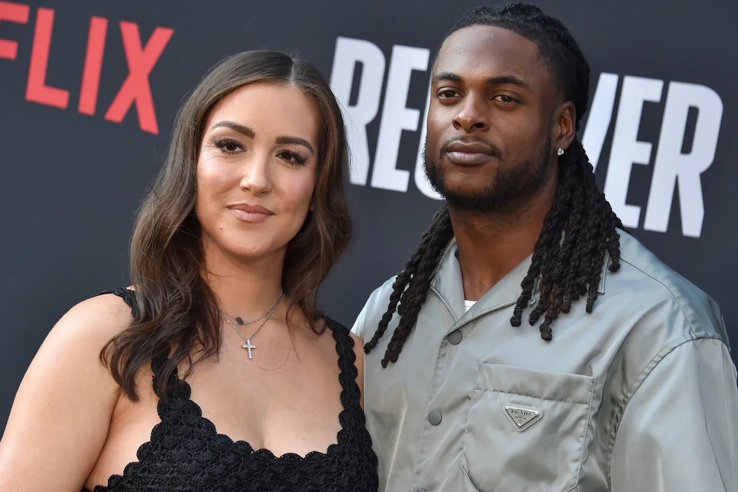 Devanne Villarreal and Davante Adams at Netflix's 'Receiver' premiere held at the Tudum Theater on July 9, 2024 in Los Angeles, California.