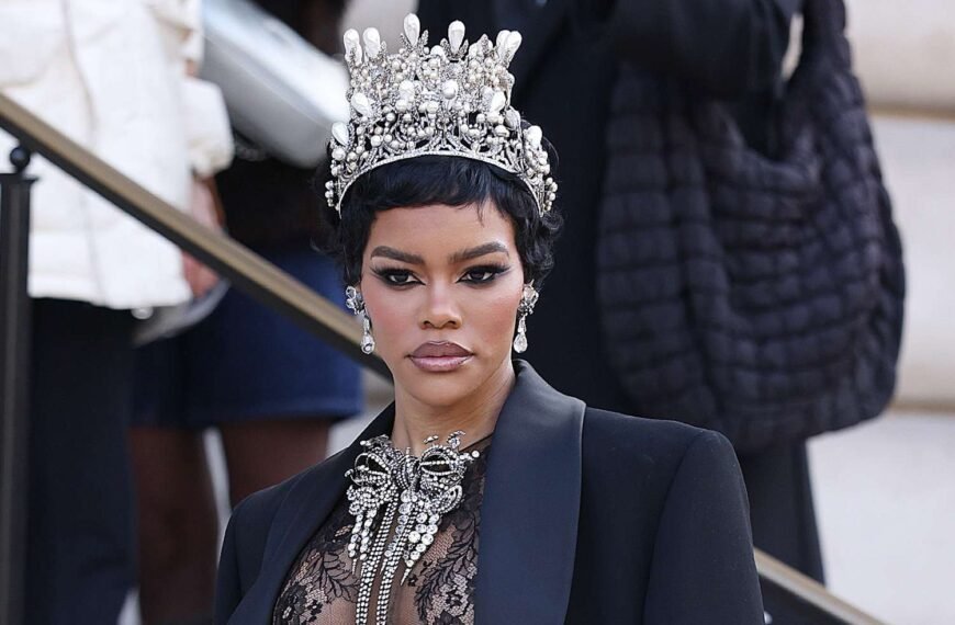 Teyana Taylor Dazzles in Sheer Lace and a Stunning Tiara at Paris Fashion Week