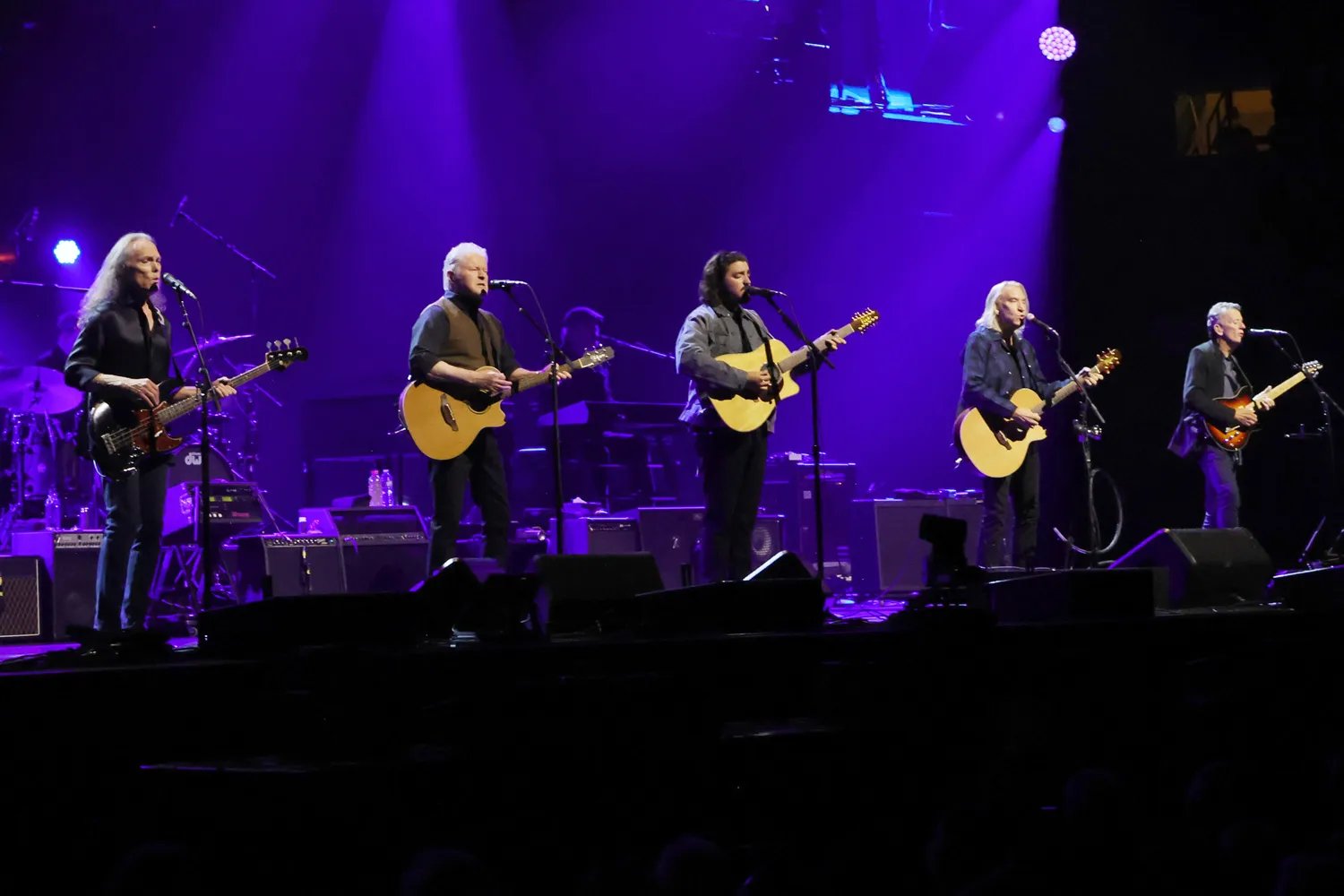 Timothy B. Schmit, Don Henley, Deacon Frey and Joe Walsh perform at Madison Square Garden on September 07, 2023 in New York City.