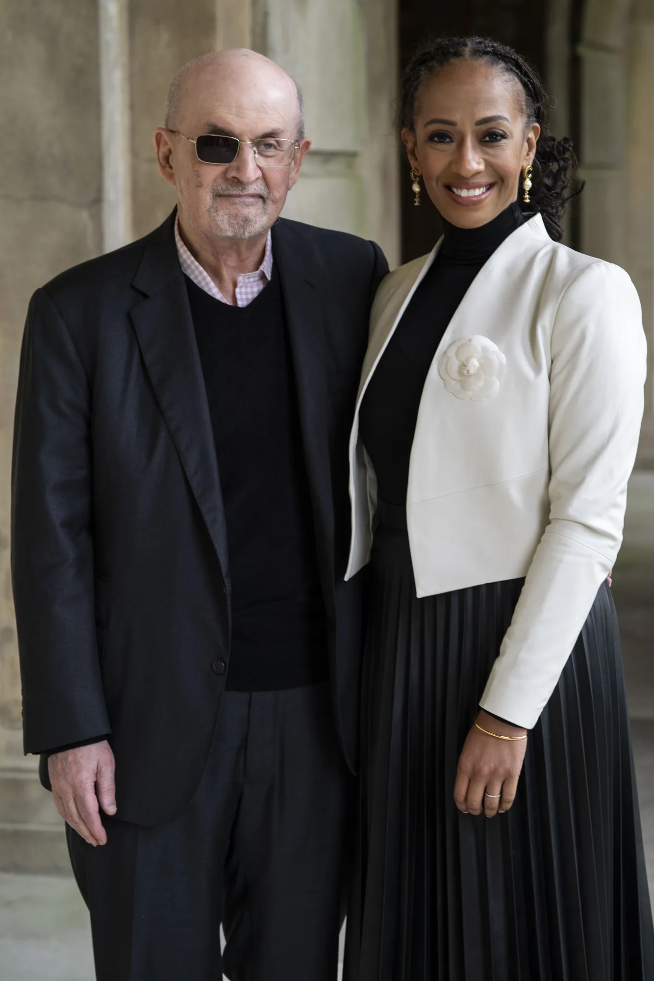 Salman Rushdie and Rachel Eliza Griffiths at Cliveden Literary Festival on Sept. 22, 2024