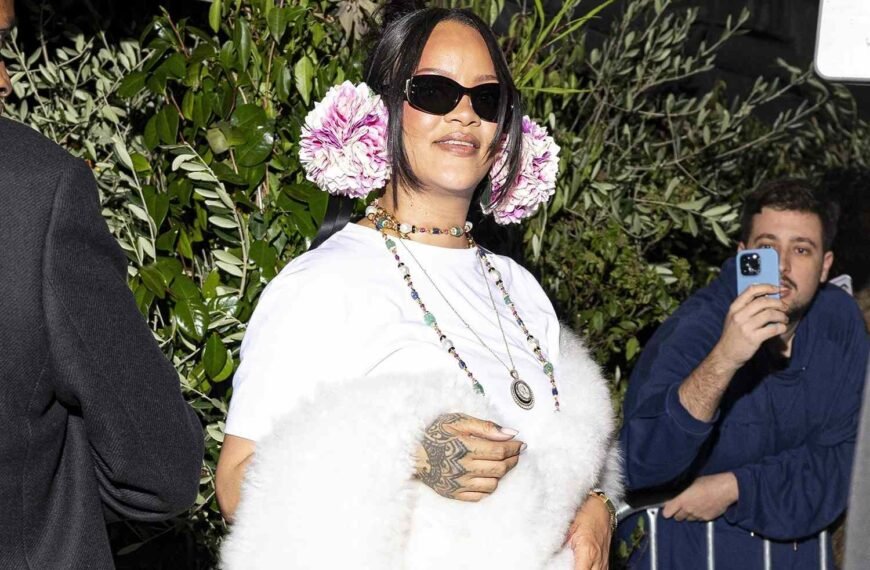 Rihanna Adds Flair to Her Look with Cozy Accessories at Paris Fashion Week