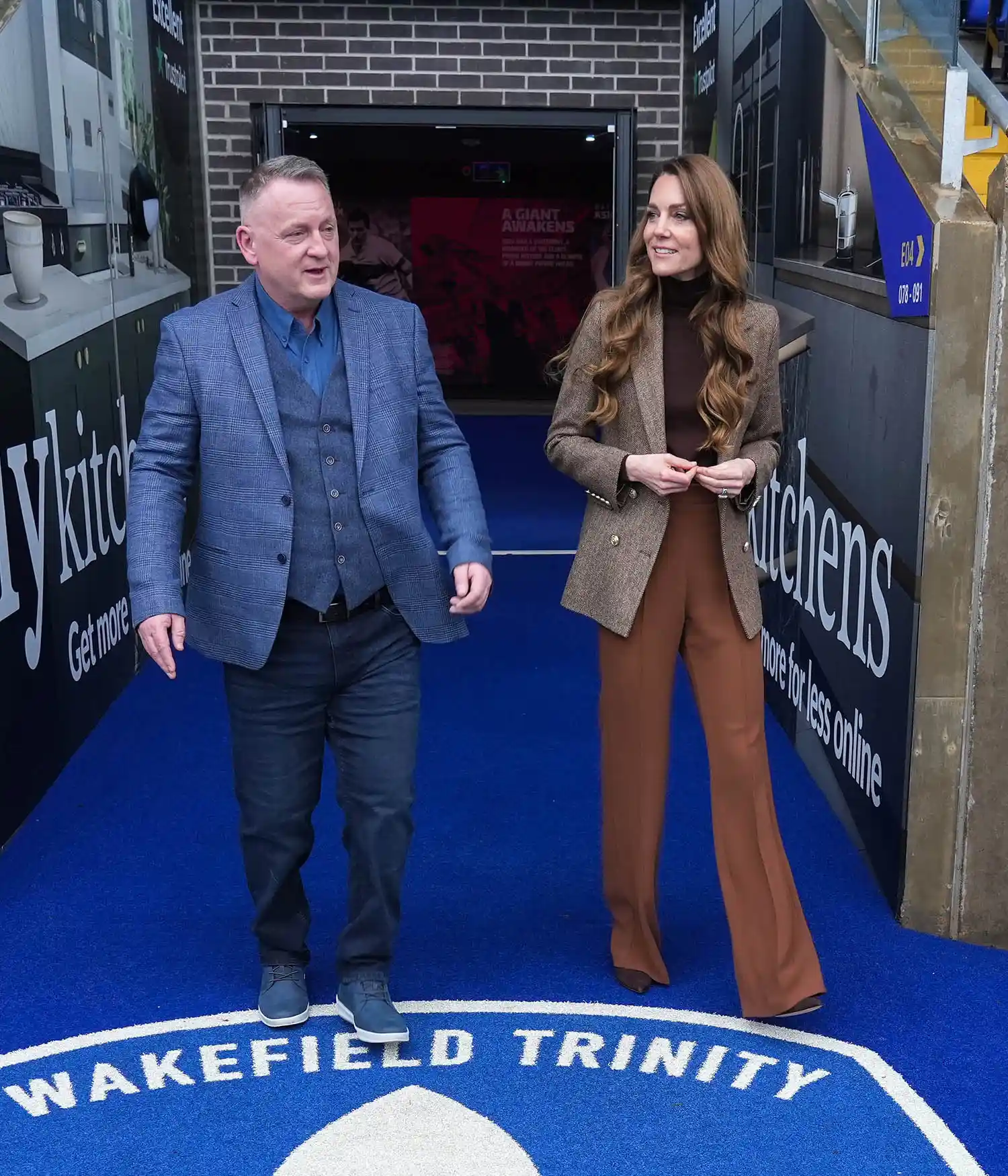 The Princess of Wales during a visit to Wakefield Trinity Rugby League club.