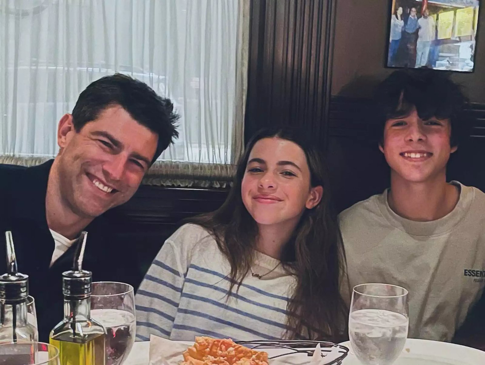 Max Greenfield with his kids Lilly and Ozzie.