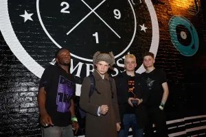 From left: Morgan Simpson, Geordie Greep, Cameron Picton, and Matt Kelvin of black midi attend ATC during the 2019 SXSW Conference and Festivals at Latitude 30 on March 12, 2019 in Austin, Texas.