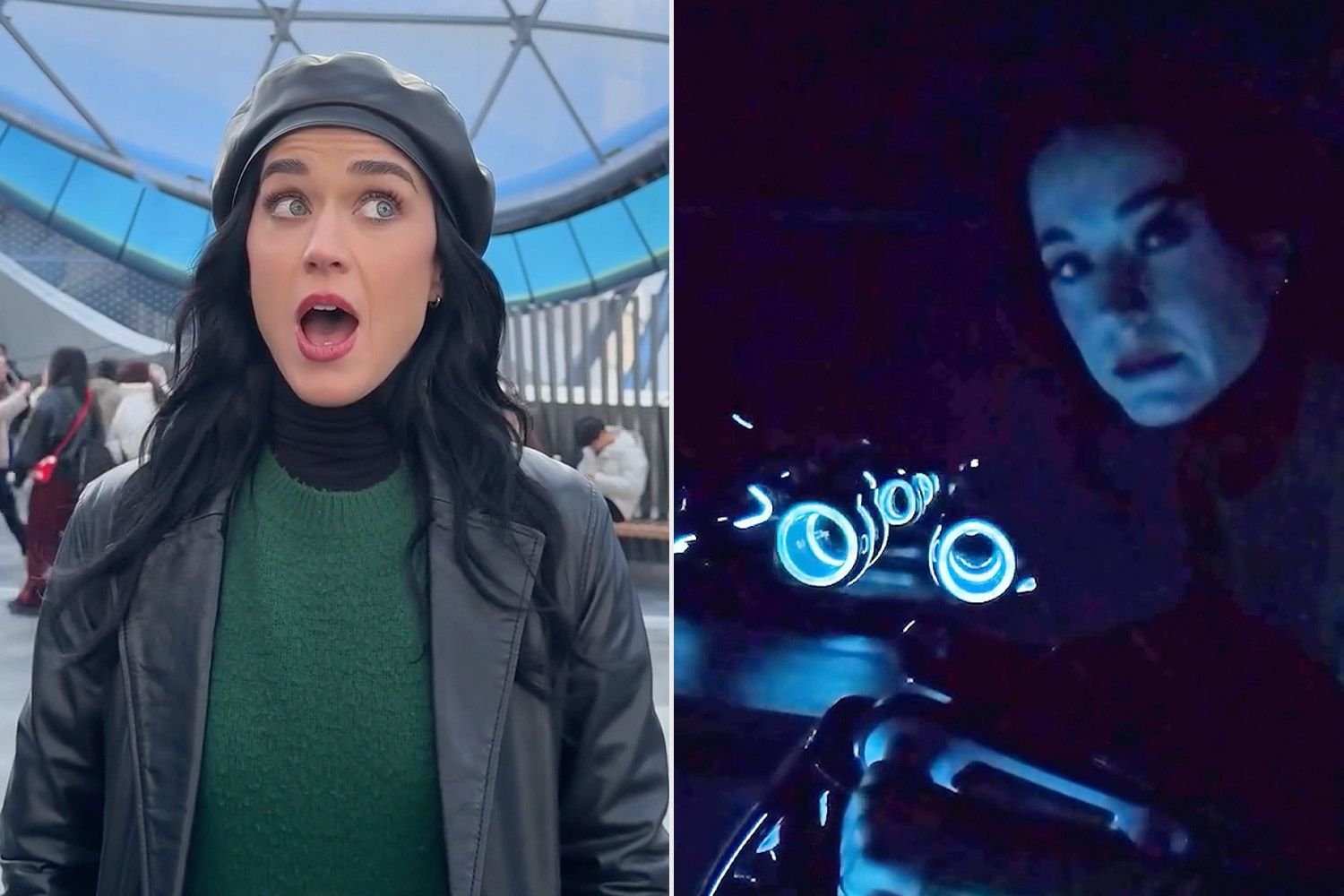 Katy Perry Stays Cool in the 'Don't React' Challenge on Disney's Tron Roller Coaster