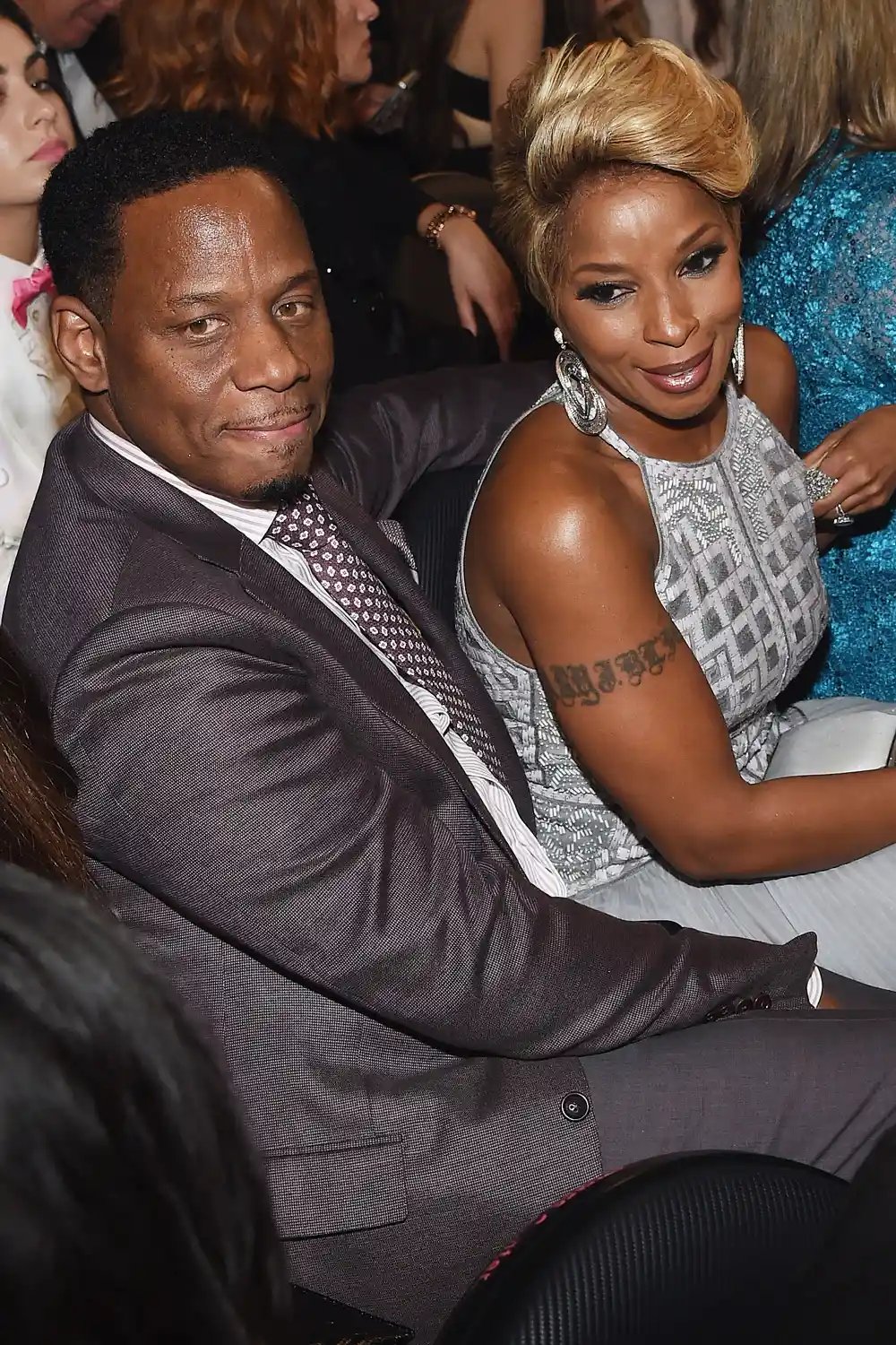 Kendu Isaacs and Mary J. Blige at the 2015 Grammy Awards.