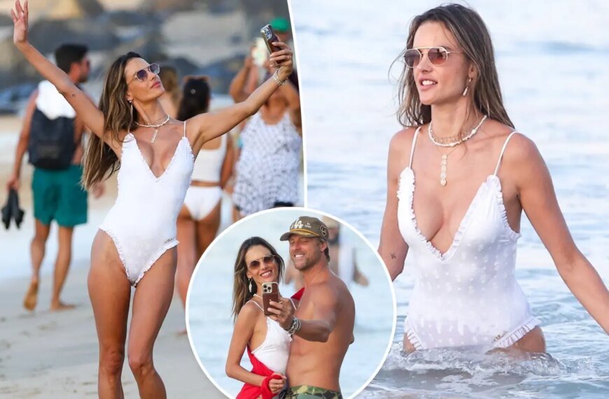 Alessandra Ambrosio Stuns in a Chic $890 Chloé Swimsuit at a Brazilian Beach