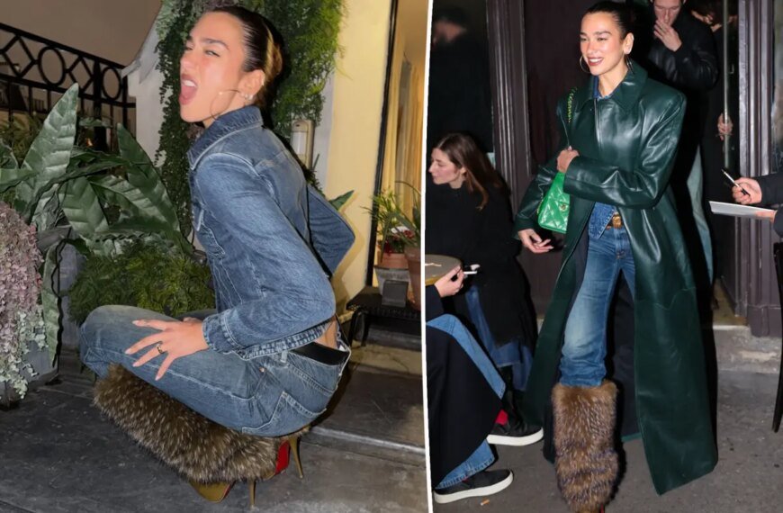 Dua Lipa Elevates Her Canadian Tuxedo with Stylish $2,300 Fur Boots