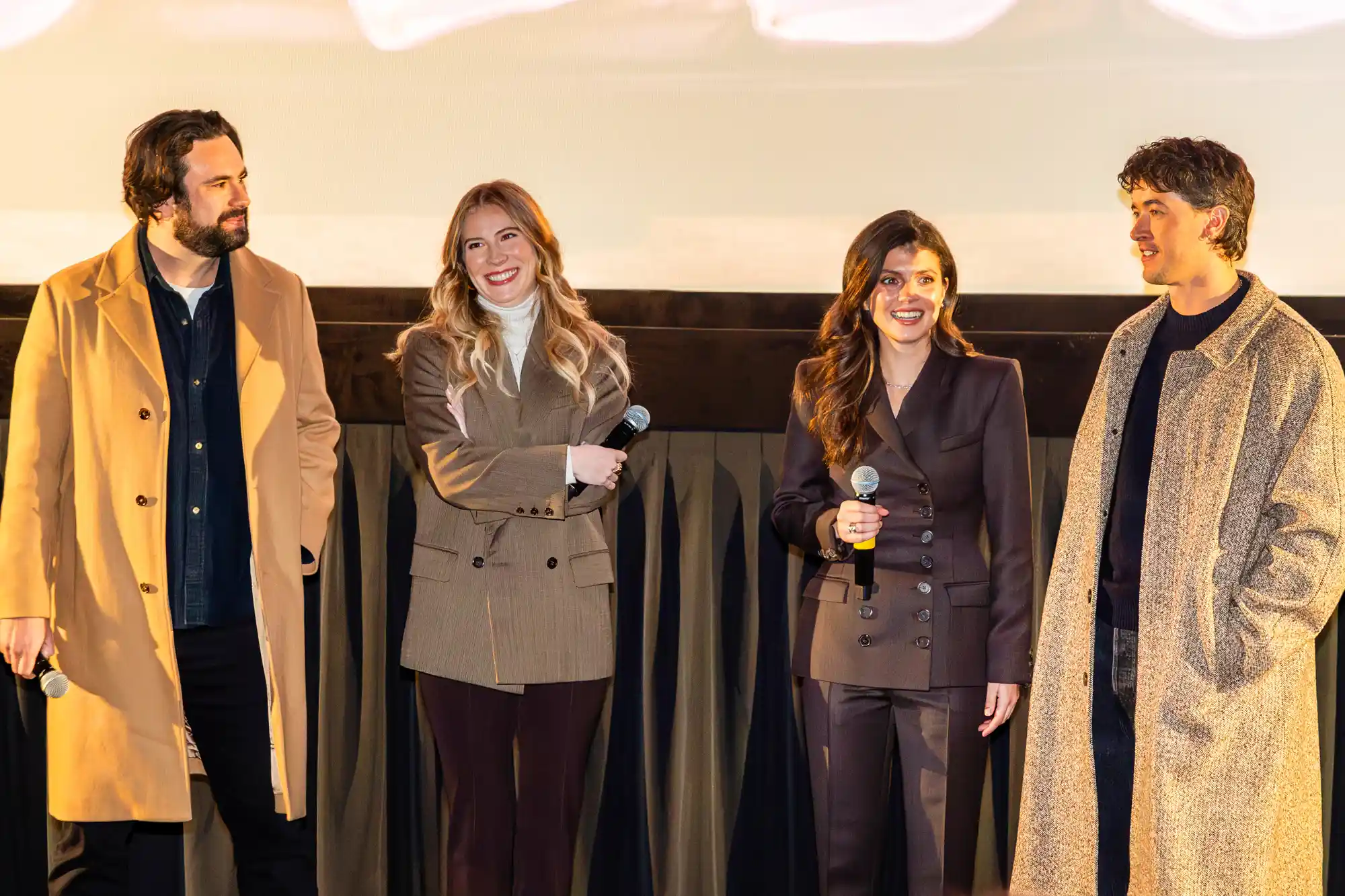 From left: Brett Haley, Emily Henry, Emily Bader and Tom Blyth at a Dec. 8 screening of 'People We Meet on Vacation' in Chicago