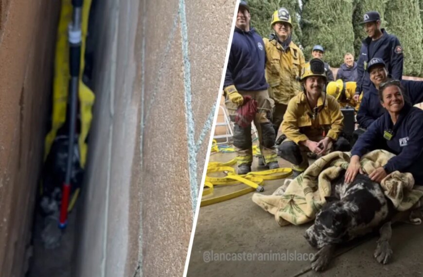 Firefighters Save Cane Corso Puppy Stuck Between Block Walls