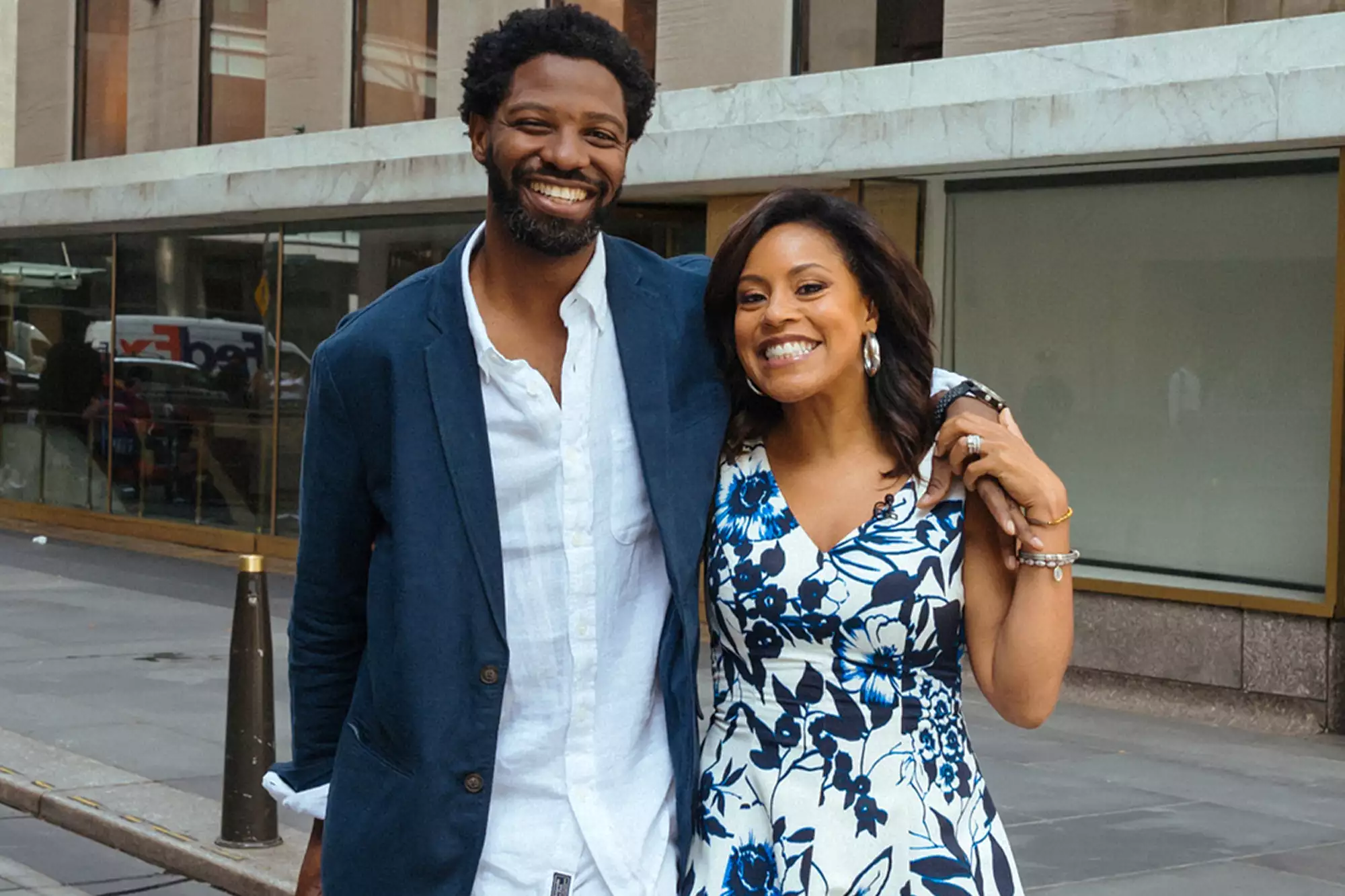 Sheinelle Jones and her late husband Uche Ojeh on June 14, 2019, in New York City.