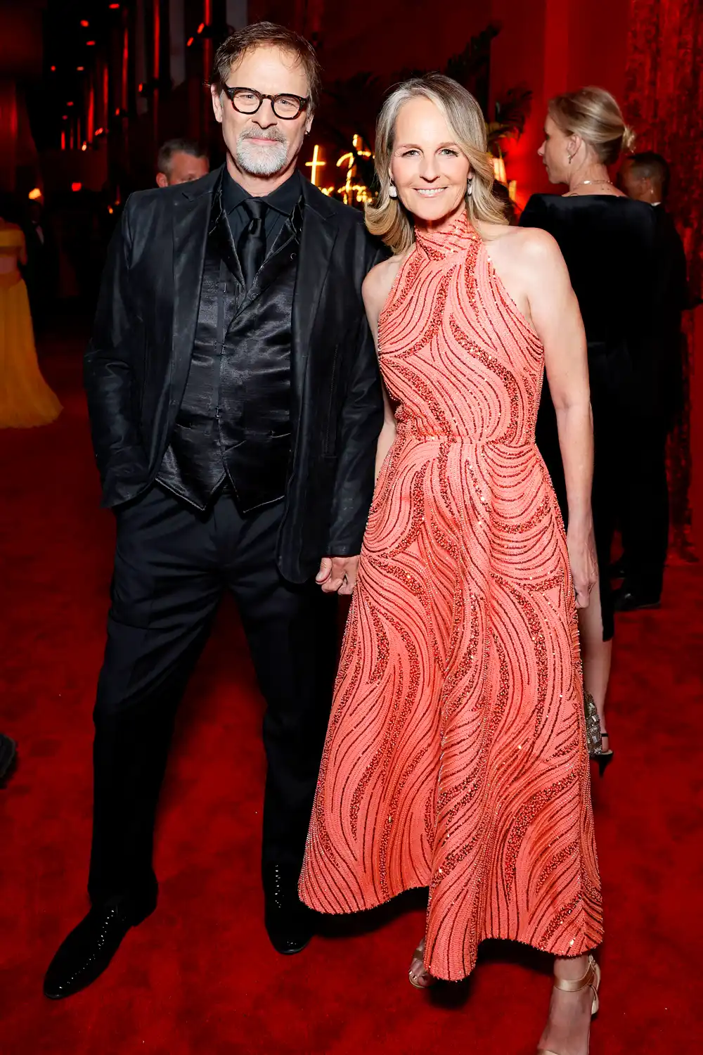 Jeffrey Nordling and Helen Hunt attend the 2024 Vanity Fair Oscar Party