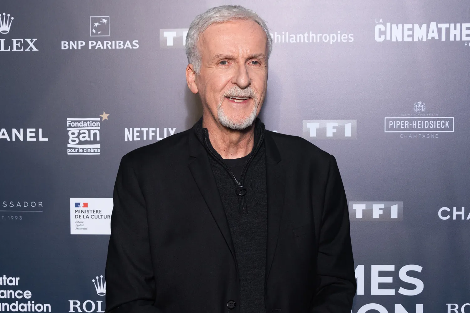 James Cameron attends the "L'Art De James Cameron - The Art Of James Cameron" Exhibition At La Cinematheque.