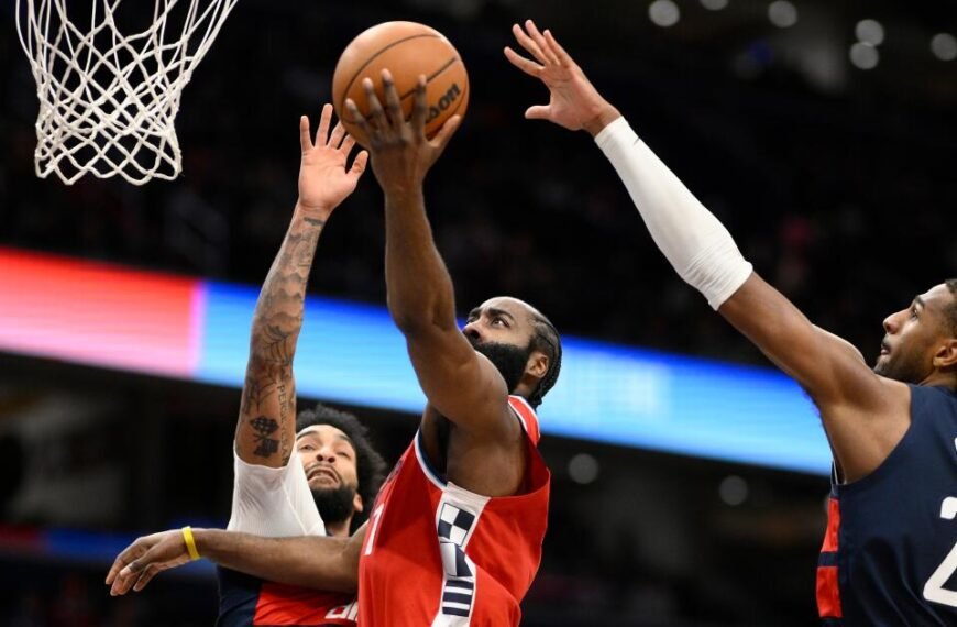 James Harden and the Clippers Celebrate Their Sixth Consecutive Win Against the Wizards