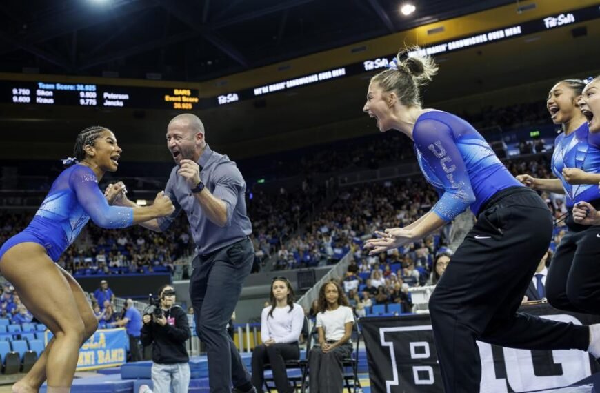 Jordan Chiles Achieves First Perfect 10 on Vault, Helping UCLA Triumph Over Nebraska