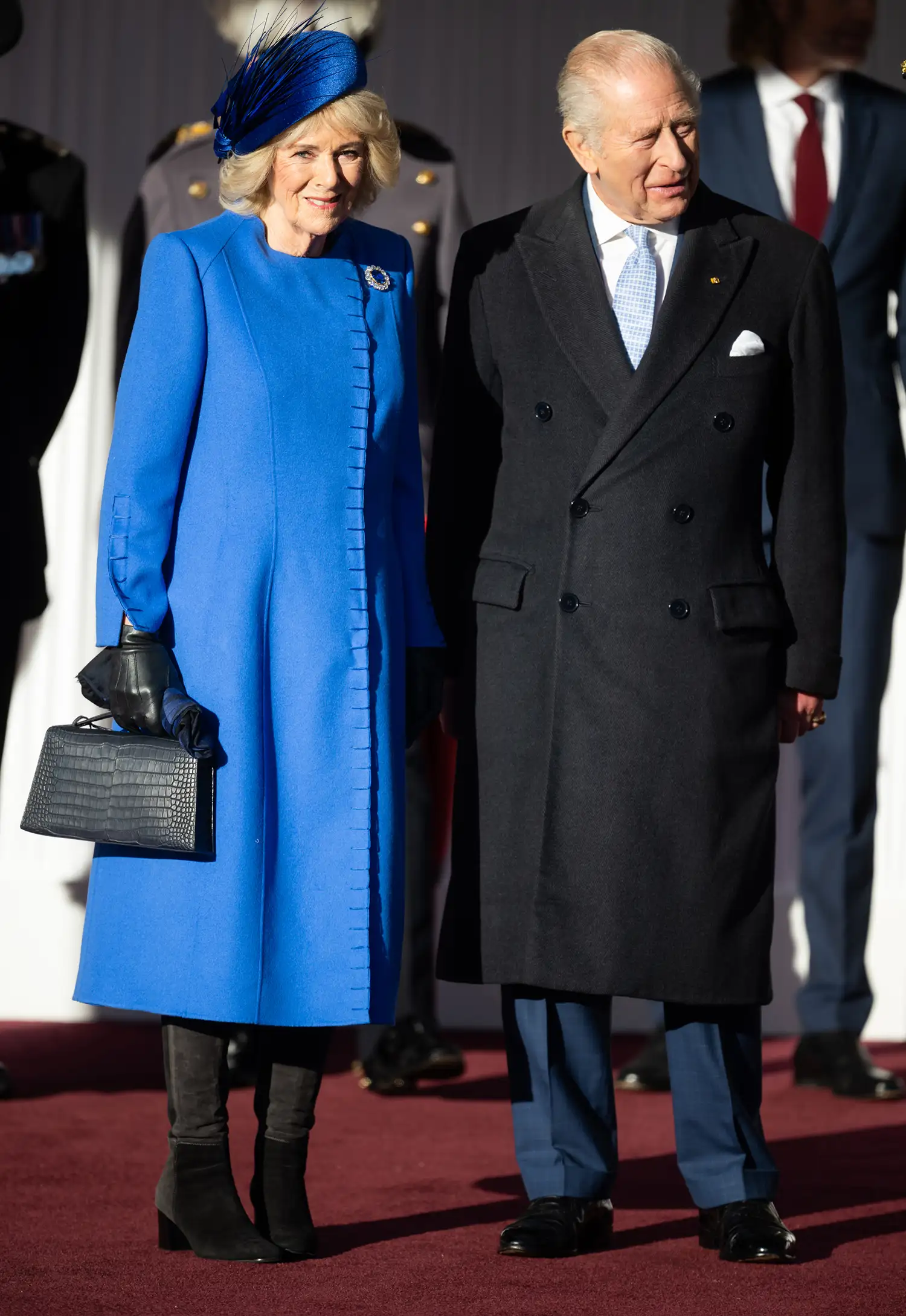 King Charles III and Queen Camilla ahead of the ceremonial welcome for the state visit to the UK of the President of the Federal Republic of Germany