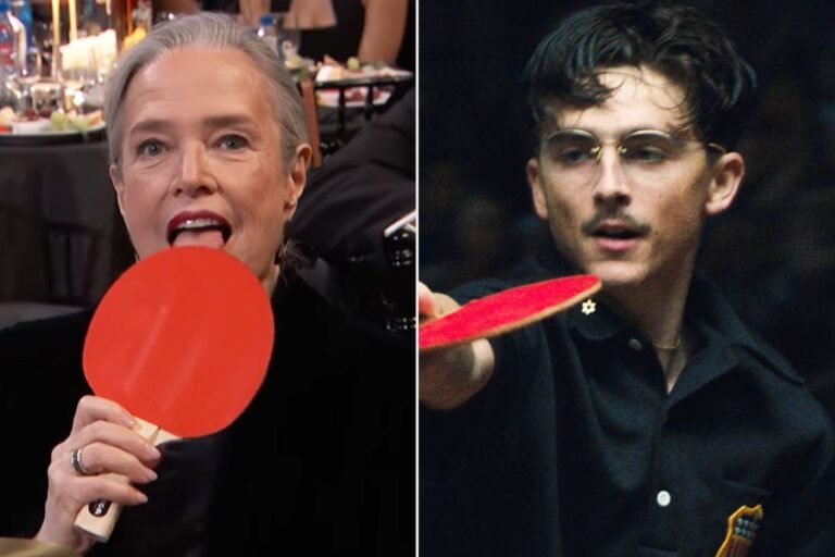 Kathy Bates Shares a Fun Moment with Timothée Chalamet at the Critics Choice Awards