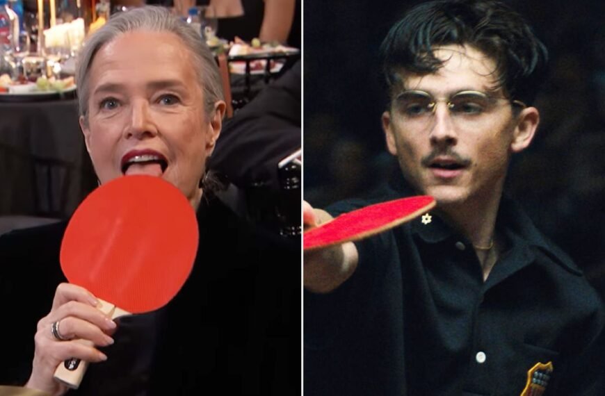 Kathy Bates Shares a Fun Moment with Timothée Chalamet at the Critics Choice Awards