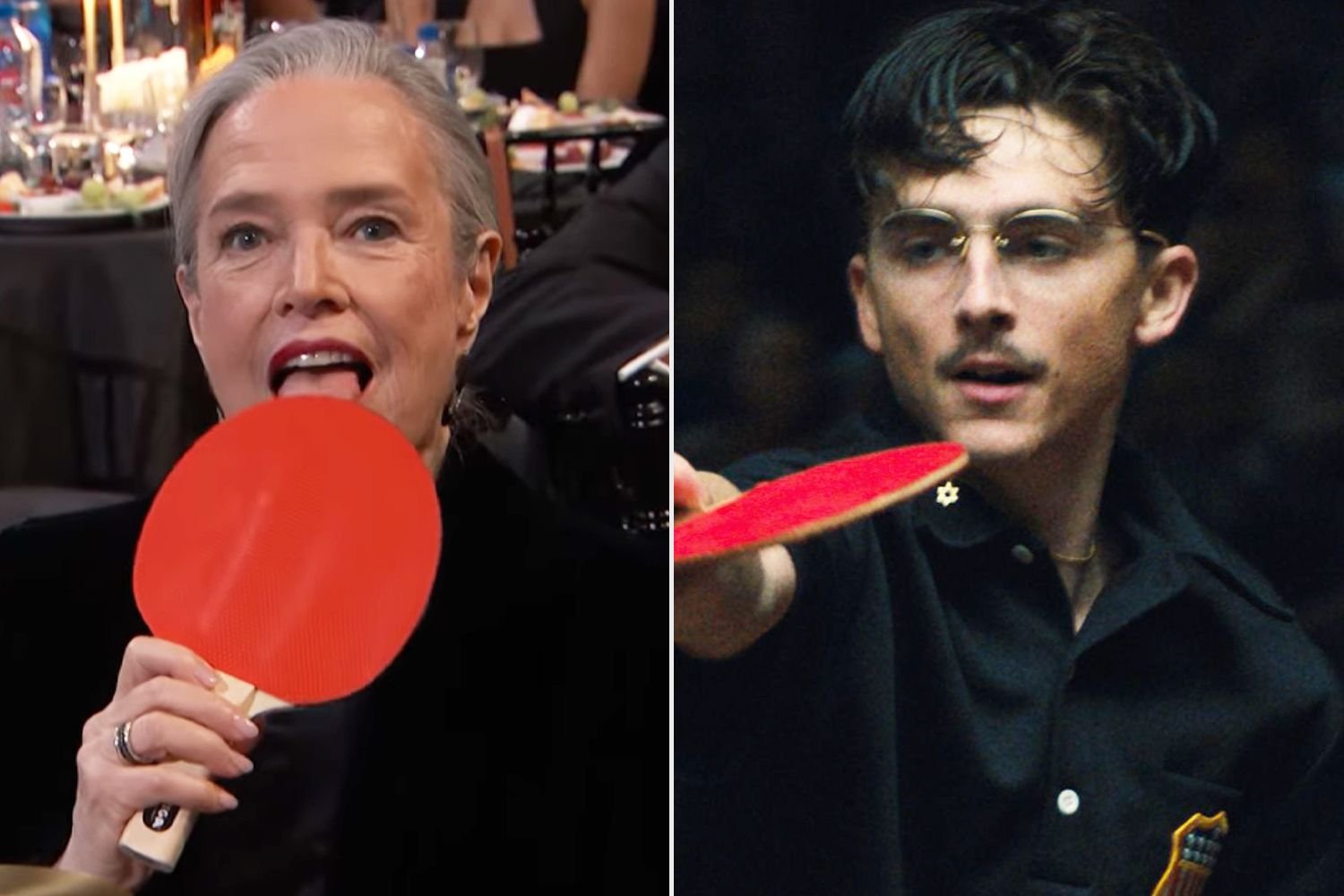 Kathy Bates Shares a Fun Moment with Timothée Chalamet at the Critics Choice Awards