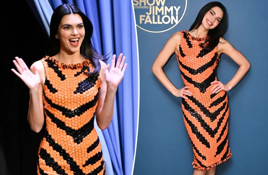 Kendall Jenner Shines in Stunning Tiger-Inspired Sequin Chanel Outfit