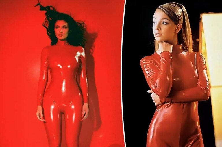 Kylie Jenner Channels Britney Spears with a Bold Red Latex Look for Kylie Cosmetics