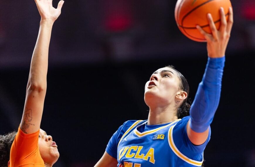 Lauren Betts guides UCLA women to their 14th win despite foul challenges