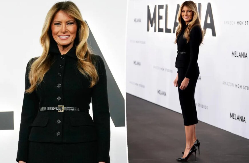 Melania Trump Steps Out in Elegant Black Dolce & Gabbana Suit for DC Documentary Event