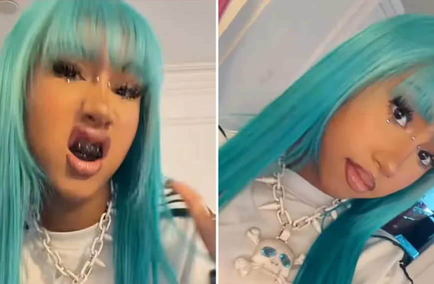 North West Shows Off Her New Bridge Piercing, Stunning Black Grills, and a Dazzling 106-Carat Necklace on TikTok