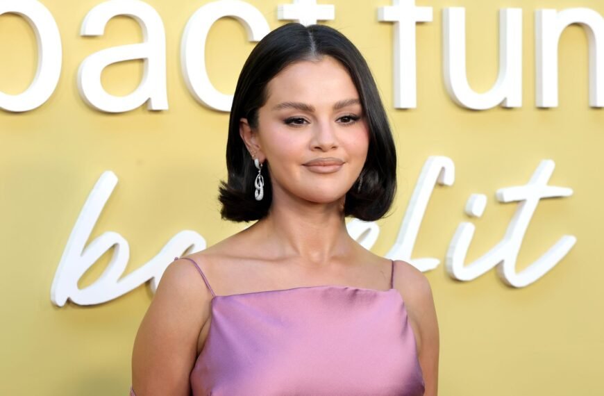 Selena Gomez Styles a Chic Low-Cut Dress with a Fresh Haircut and Side Part