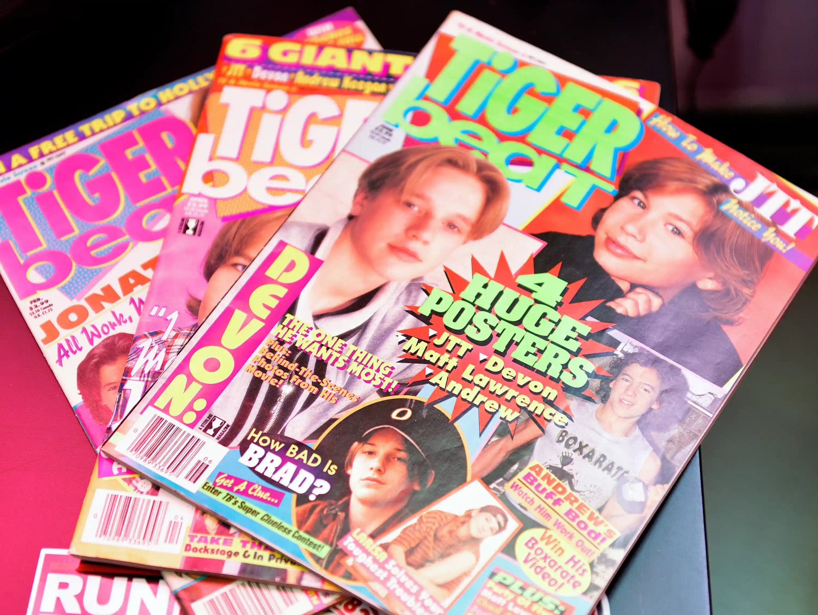 Vintage Tiger Beat magazines at the new '90s room launch at Madame Tussauds on March 27, 2019 in Hollywood, California.