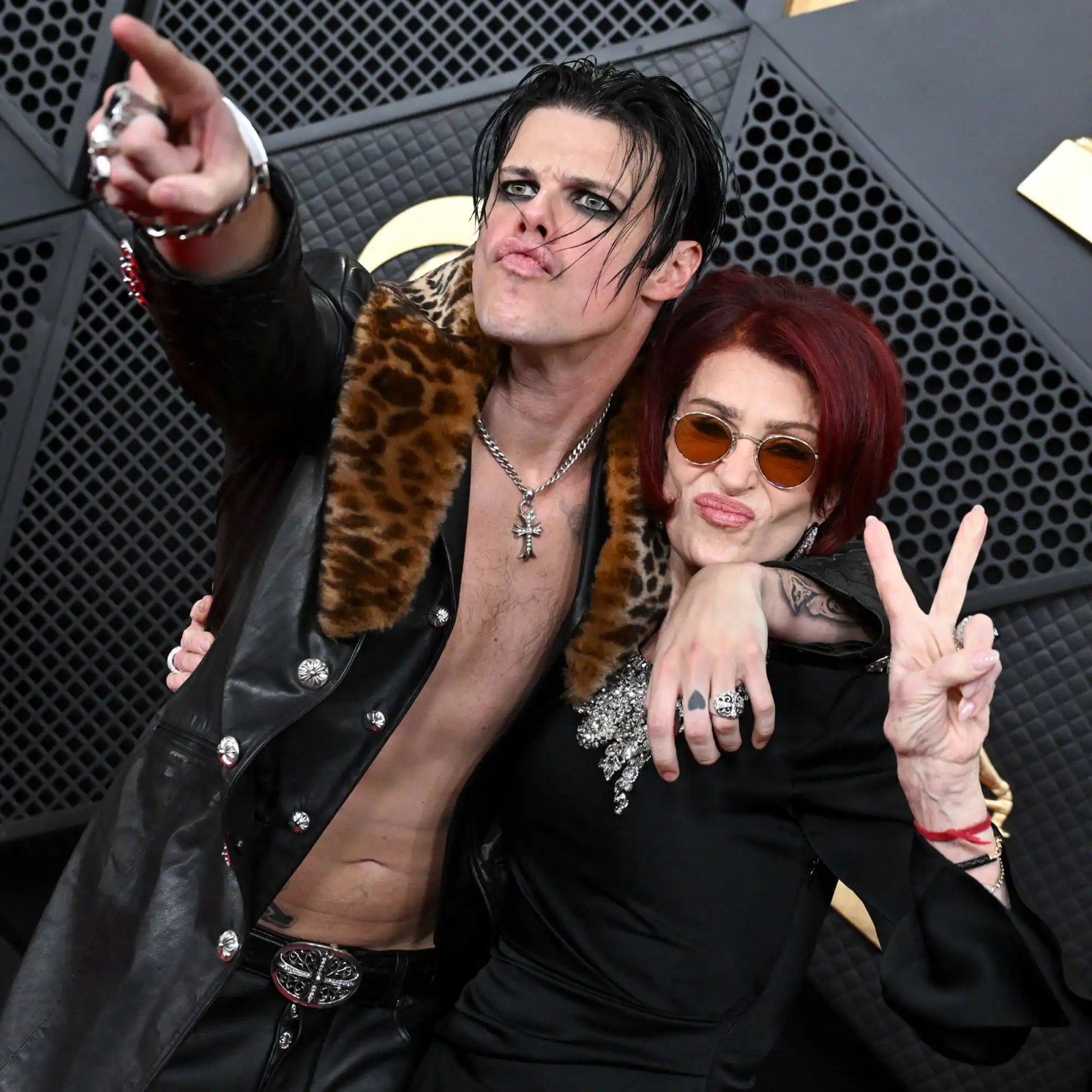 YUNGBLUD and Sharon Osbourne at the 68th GRAMMY Awards held at the Crypto.com Arena on February 01, 2026.