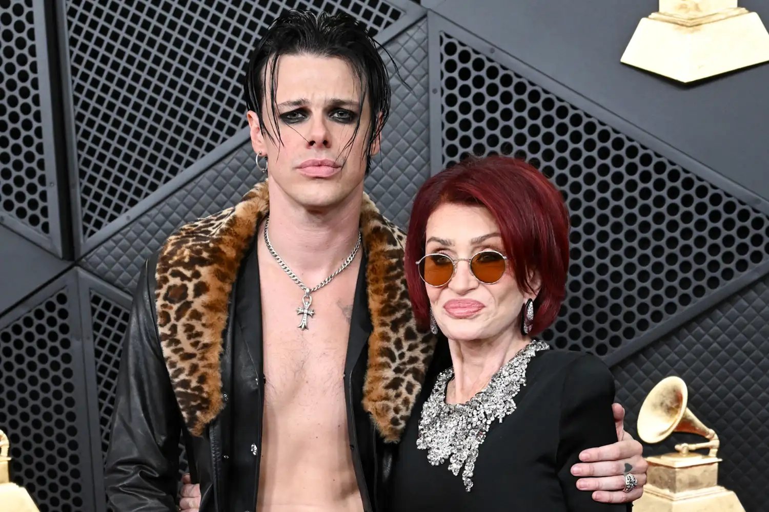 YUNGBLUD and Sharon Osbourne at the 68th GRAMMY Awards held at the Crypto.com Arena on February 01, 2026 in Los Angeles, California.