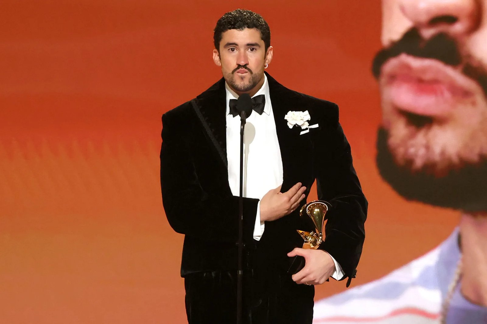 Bad Bunny accepts the Album of the Year award onstage during the 68th GRAMMY Awards at Crypto.com Arena on February 01, 2026 in Los Angeles, California.