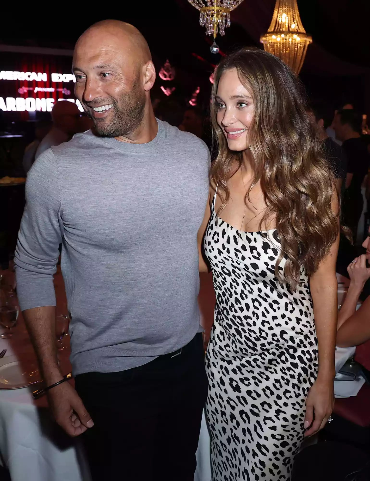 Derek Jeter with Hannah Jeter at a public event.