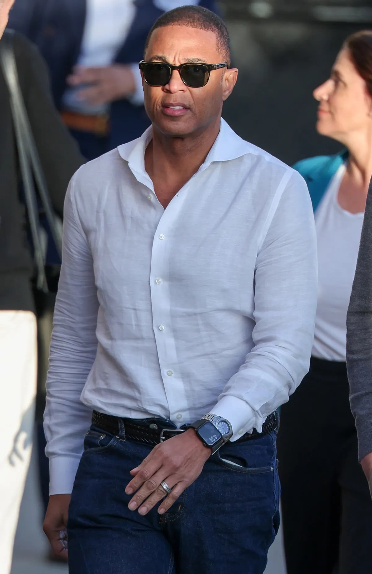 Don Lemon and Alex Honnold arrive at El Capitan Theater for a taping of Jimmy Kimmel Live in Los Angeles